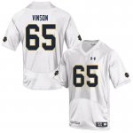 Notre Dame Fighting Irish Men's Michael Vinson #65 White Under Armour Authentic Stitched College NCAA Football Jersey QUJ2399TI